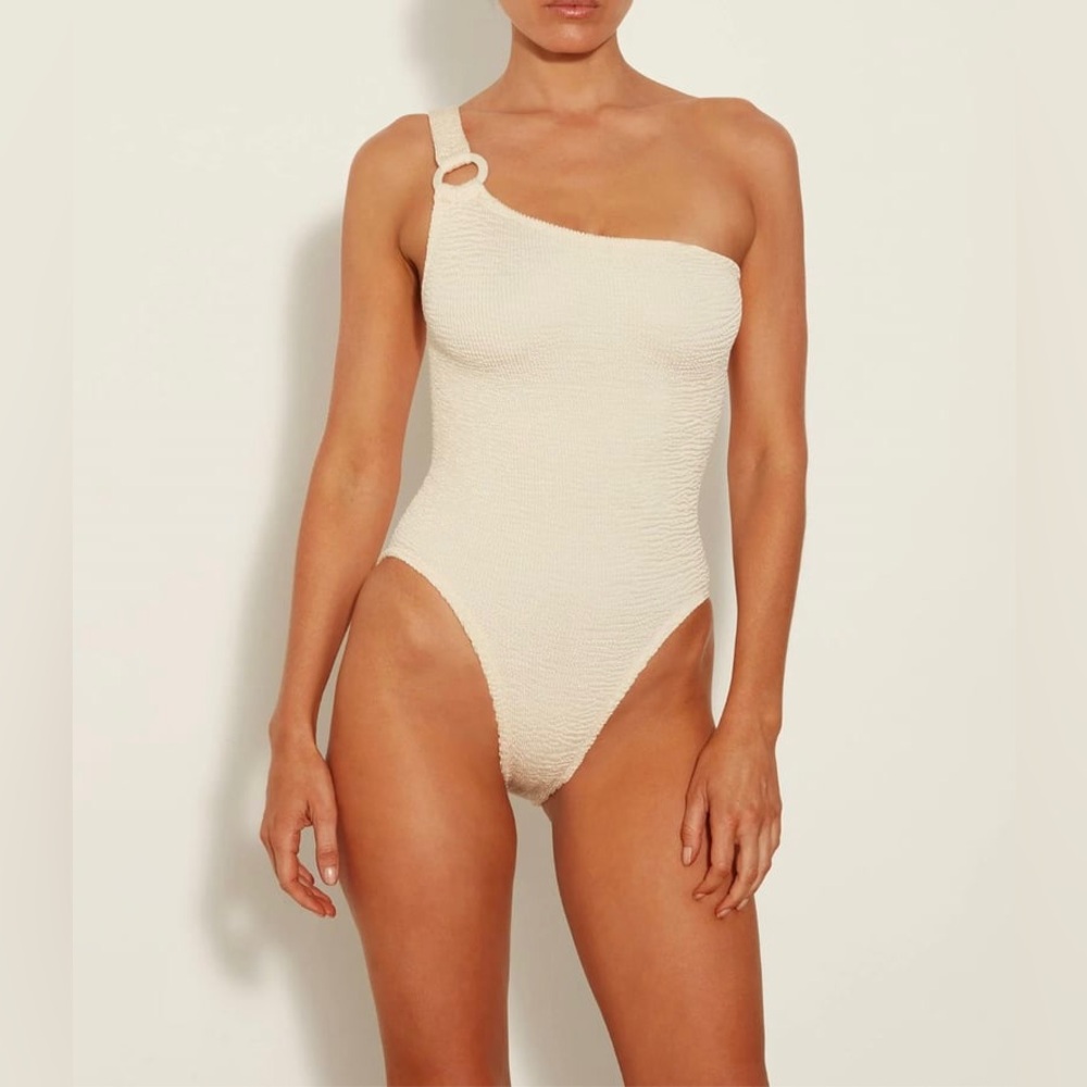 Rose Inc x Hunza G Yasmeen one-shoulder Swimsuit One Size Blush